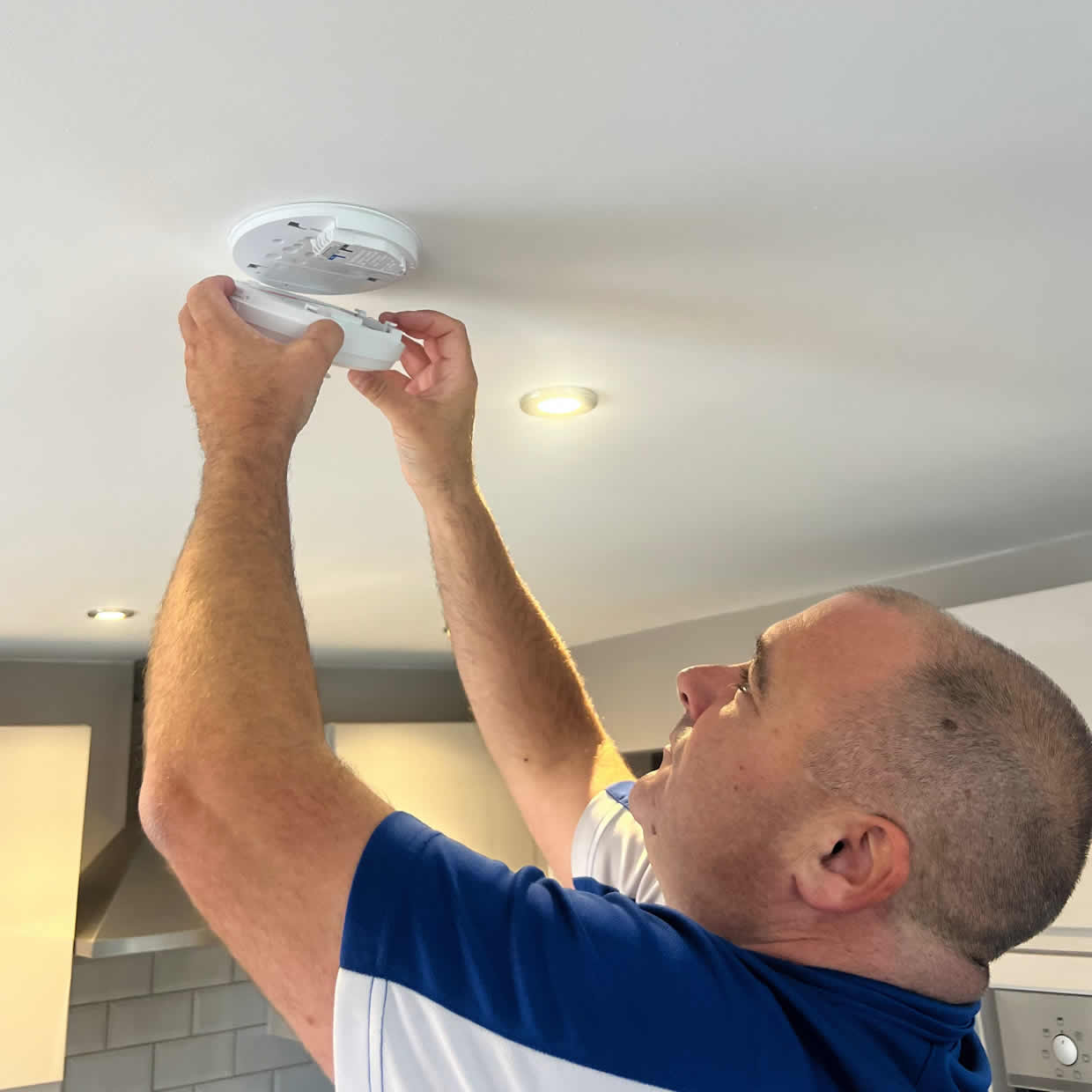 Smoke alarm providing fire safety protection in a Stalybridge home